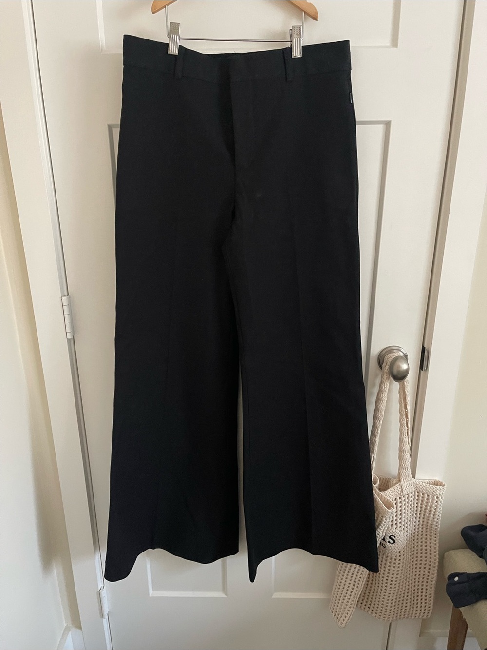 Frame Denim Black Wide-Leg Pants